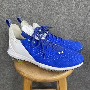 Under Armour‎ Men's 14 Harper 5 Low St Baseball Shoe Metal Cleat Blue White